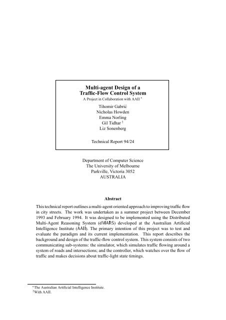 Multi-agent Design of a Traffic-Flow Control System