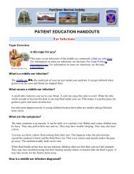 PATIENT EDUCATION HANDOUTS Ear Infections