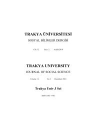 20 - Sosyal Bilimler Dergisi - Trakya Ãniversitesi