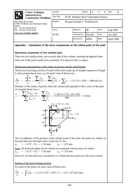 Design Example 5 Welded joint - Steel-stainless.org