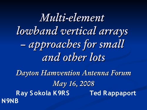 Multi-element Lowband Vertical Arrays - Kkn.net