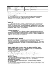 Module Title Module Description: Module aim Learning Outcomes ...