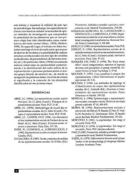 Estructura y anclaje de las representaciones sociales de