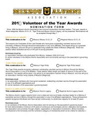 201 Volunteer of the Year Awards - Mizzou Alumni Association