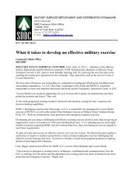 What it takes to develop an effective military exercise - SDDC