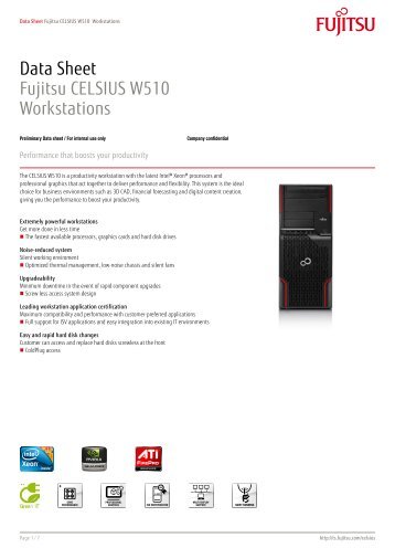 Data Sheet Fujitsu CELSIUS W510 Workstations - eD' system Czech ...