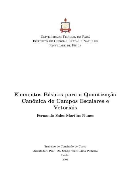 aspectos básicos para a quantização canônica de campos ...