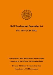 Skill Development Promotion Act BE 2545 - Skills and Employability ...