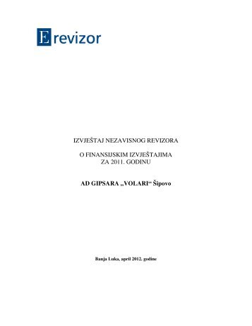 AD GIPSARA „VOLARI“ Šipovo - Blberza.com