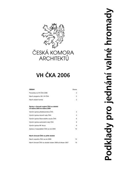 PÅÃ­loha k bulletinu 1/2006 (pdf) - ÄeskÃ¡ komora architektÅ¯