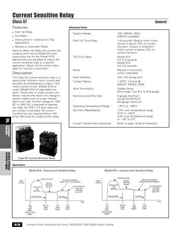 Current Sensitive Relay - Siemens