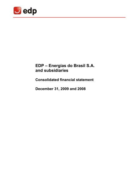 Energias do Brasil SA and subsidiaries - EDP no Brasil | Investidores