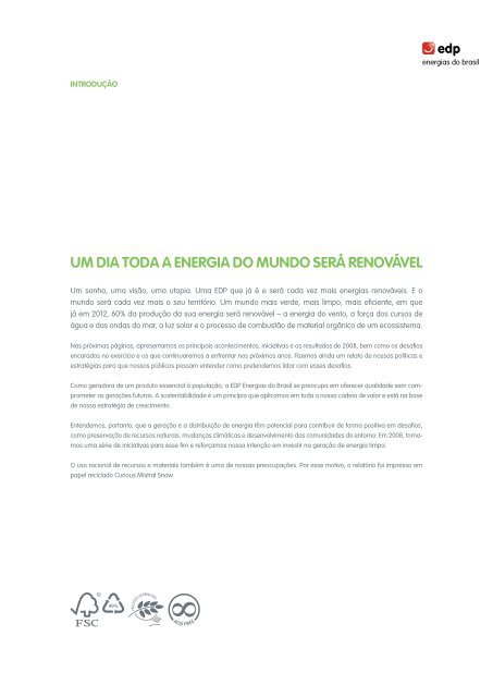 Principais Resultados em 2008 - EDP no Brasil | Investidores