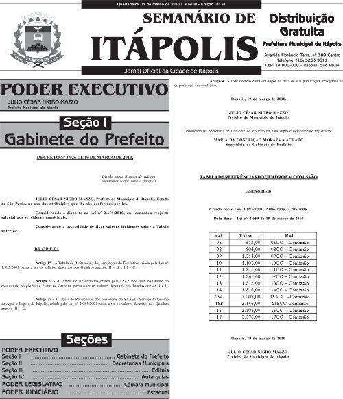 PODER EXECUTIVO Gabinete do Prefeito - Prefeitura Municipal de ...