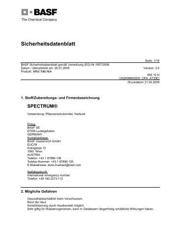 SDB Spectrum Aqua-Pack - BASF Pflanzenschutz Ãsterreich