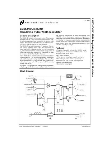 LM2524D/LM3524D Regulating Pulse Width Modulator - Free