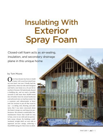 Insulating With Exterior Spray Foam - Efficiency Vermont