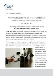 VingCard Elsafe Mobile Booking For Cars