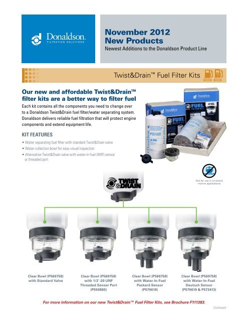 November 2012 New Products - Donaldson Company, Inc.