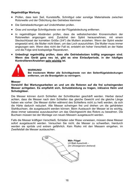 SR460, 620, 820 GERMAN Operator Manual - McConnel