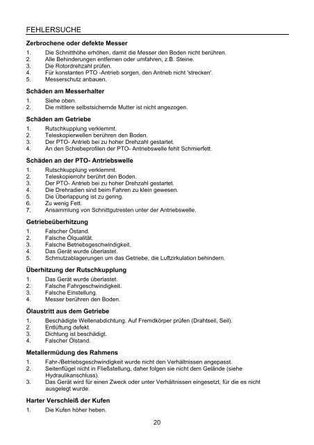 SR460, 620, 820 GERMAN Operator Manual - McConnel