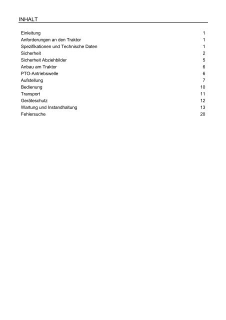 SR460, 620, 820 GERMAN Operator Manual - McConnel