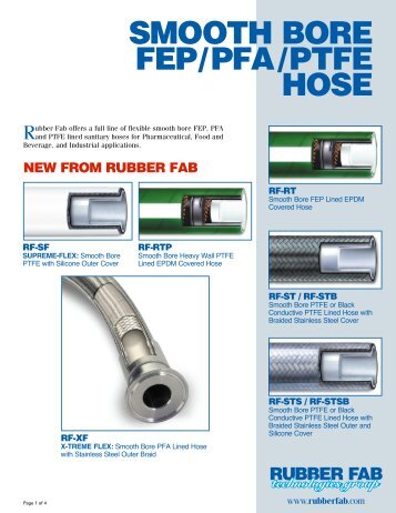 SMOOTH BORE FEP/PFA/PTFE HOSE - Rubber Fab Mold and Gasket