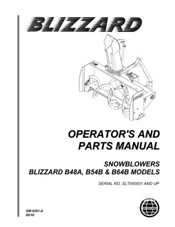 OPERATOR'S AND PARTS MANUAL - JS Woodhouse