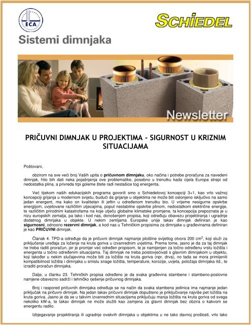 PRIČUVNI DIMNJAK U PROJEKTIMA - SIGURNOST U ... - Schiedel