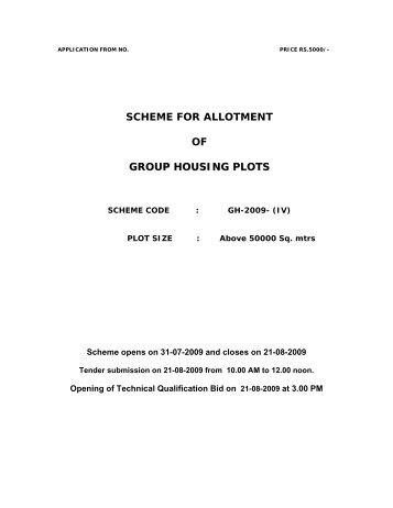 scheme for allotment of group housing plots - Noida Authority Online