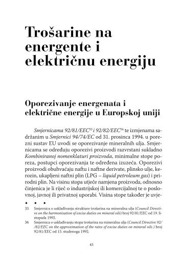 Trošarine na energente i elektri nu energiju Oporezivanje ...