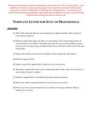 TEMPLATE LETTER FOR STAY OF PROCEEDINGS