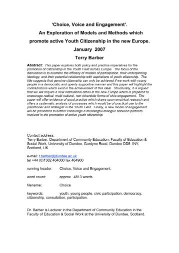 Download Terry Barber's paper here. - European Citizenship