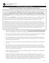 Procedures for Petitioning for Course Substitutions and/or Waivers