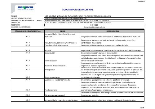 GUIA SIMPLE DE ARCHIVOS - Coneval