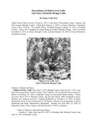 Descendants of Elijah Green Cadle - West Virginia Genealogy