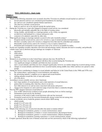 PSYC 3100 EXAM 1 - Study Guide Chapter 1 Multiple Choice 1 ...