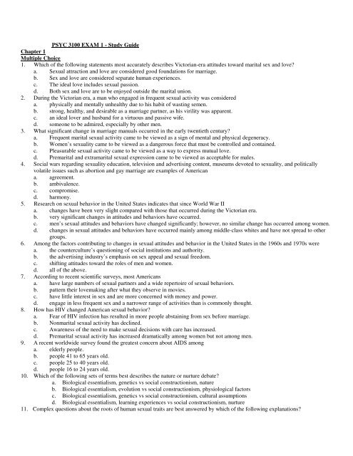 PSYC 3100 EXAM 1 Study Guide Chapter 1 Multiple Choice 1