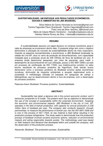 Sustentabilidade - um enfoque aos resultados ... - unisalesiano