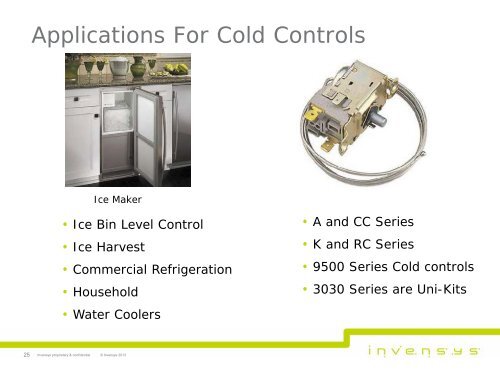 Commercial Refrigeration Temperature Controls - Invensys Controls