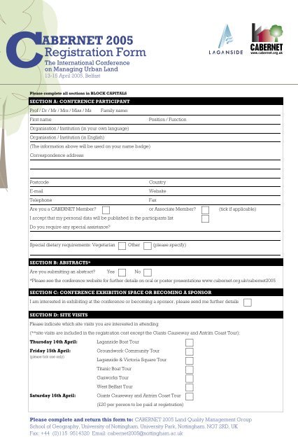 Registration Form - CABERNET