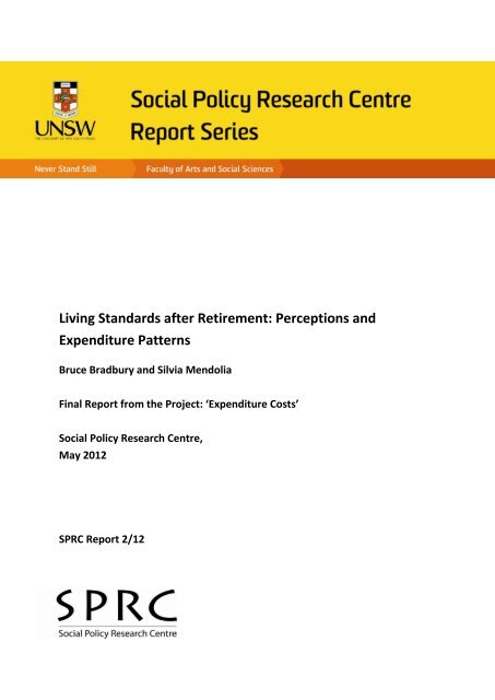 Perceptions and Expenditure Patterns - Social Policy Research ...