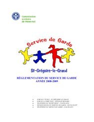 Rglementation service de garde - Commission scolaire de MontrÃƒÂ©al