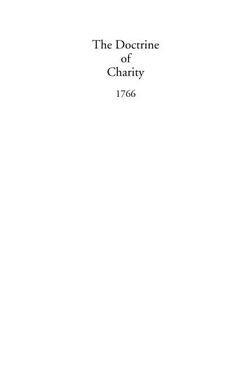 The Doctrine of Charity - Swedenborg Foundation
