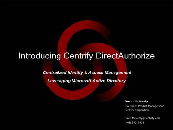 Introducing Centrify DirectAuthorize - Cerberis