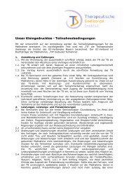 Unser Kleingedrucktes - Teilnahmebedingungen - Stiftung ...