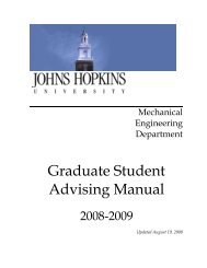 Graduate Student Advising Manual - Mechanical Engineering ...