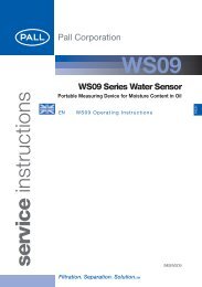 WS09 Series Water Sensor - Pall Corporation