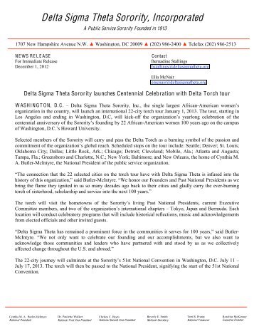 Delta Sigma Theta Sorority launches Centennial Celebration with ...