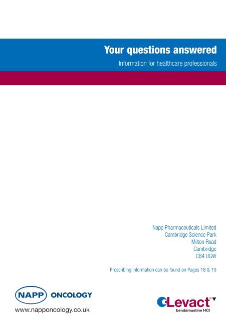 Levact FAQ booklet.pdf - NAPP Pharmaceuticals